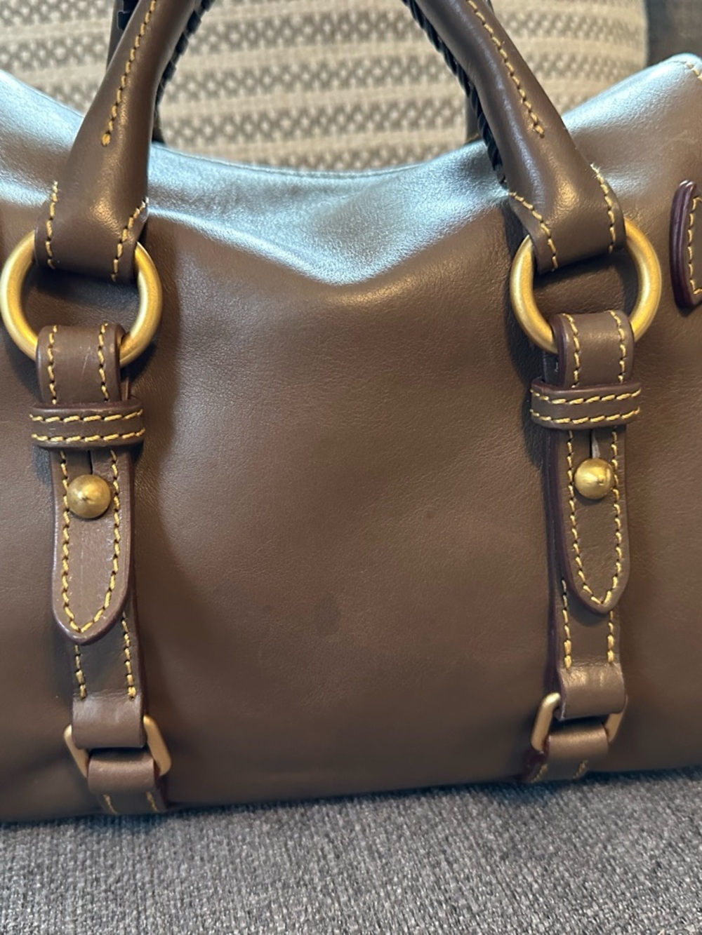 Dooney & Bourke Florentine Satchel in color Elephant - Will Include Chain - Picture 4 of 8